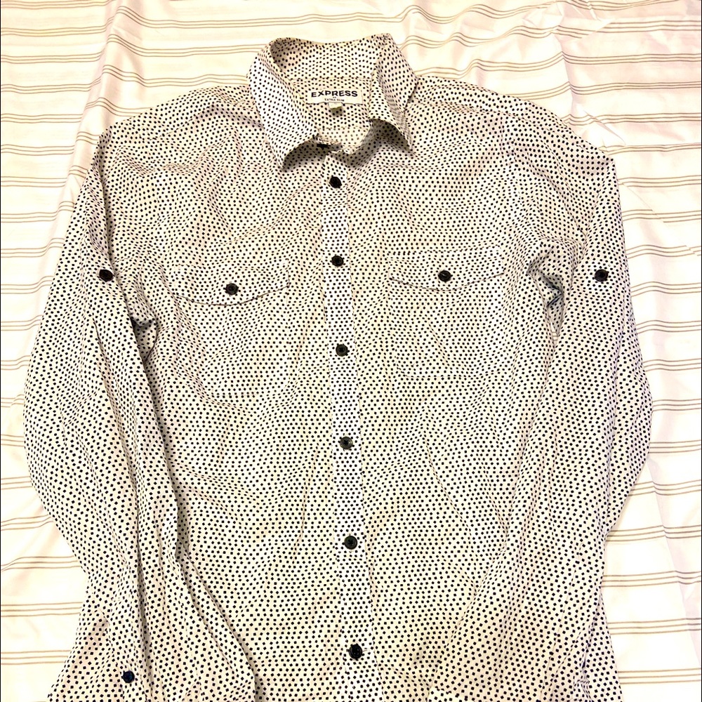 Express black-and-white pattern button down